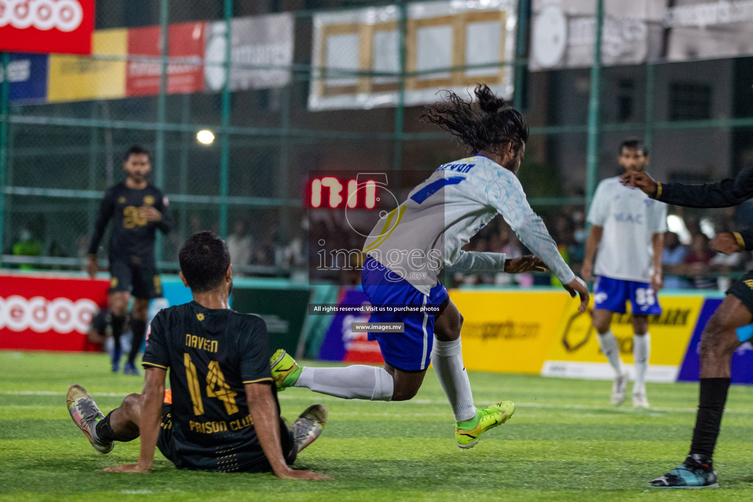 Prison Club vs MACL in the Quarter Finals of Club Maldives 2021 held at Hulhumale;, on 12th December 2021 Photos: Ismail Thoriq / images.mv