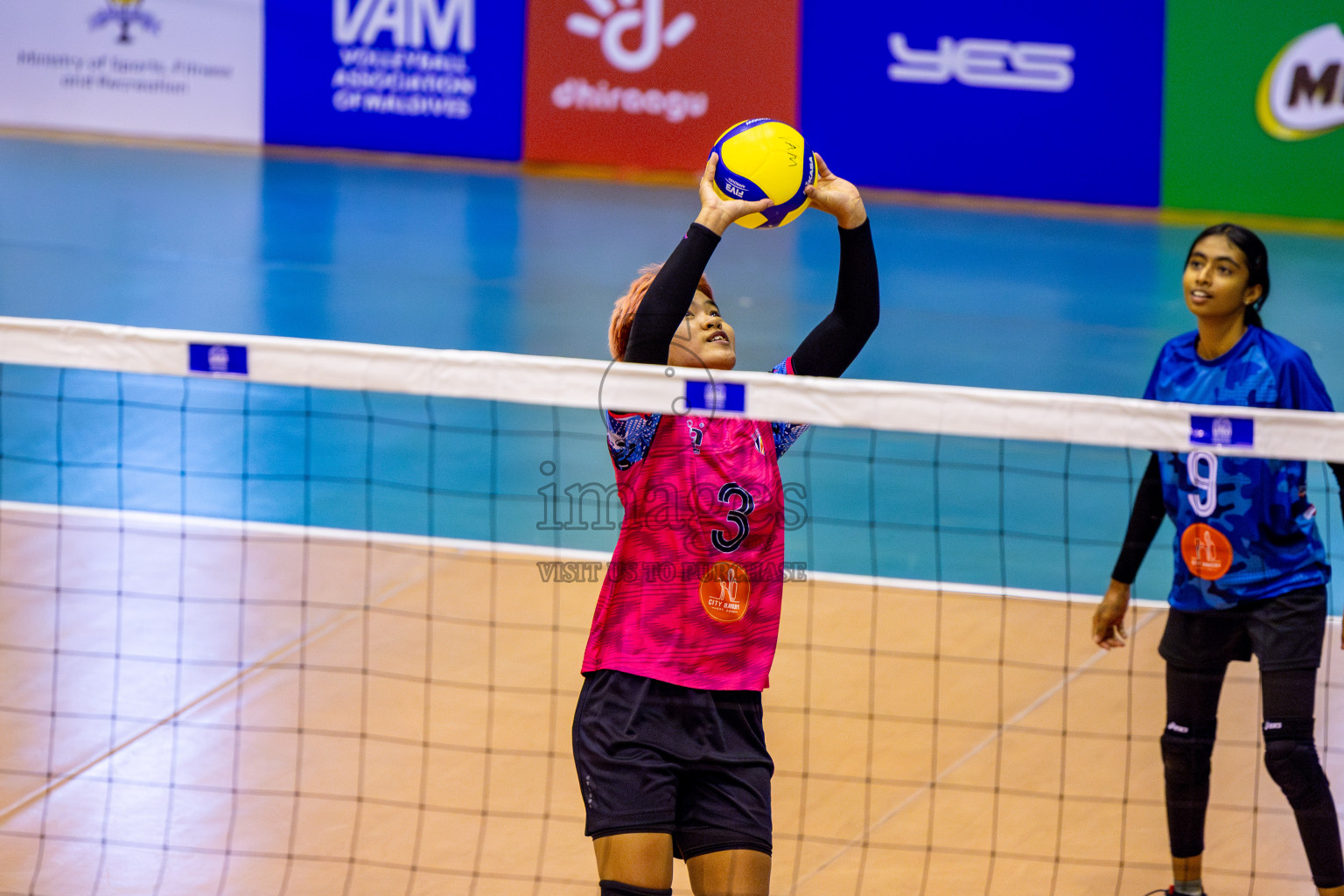 Police club vs Volleyball Youth NG Day 3 of Women's Division of Milo VAM Cup 2025 held in Male', Maldives on Friday, 11th April 2025 at Social Center Indoor Hall Photos By: Nausham Waheed / images.mv