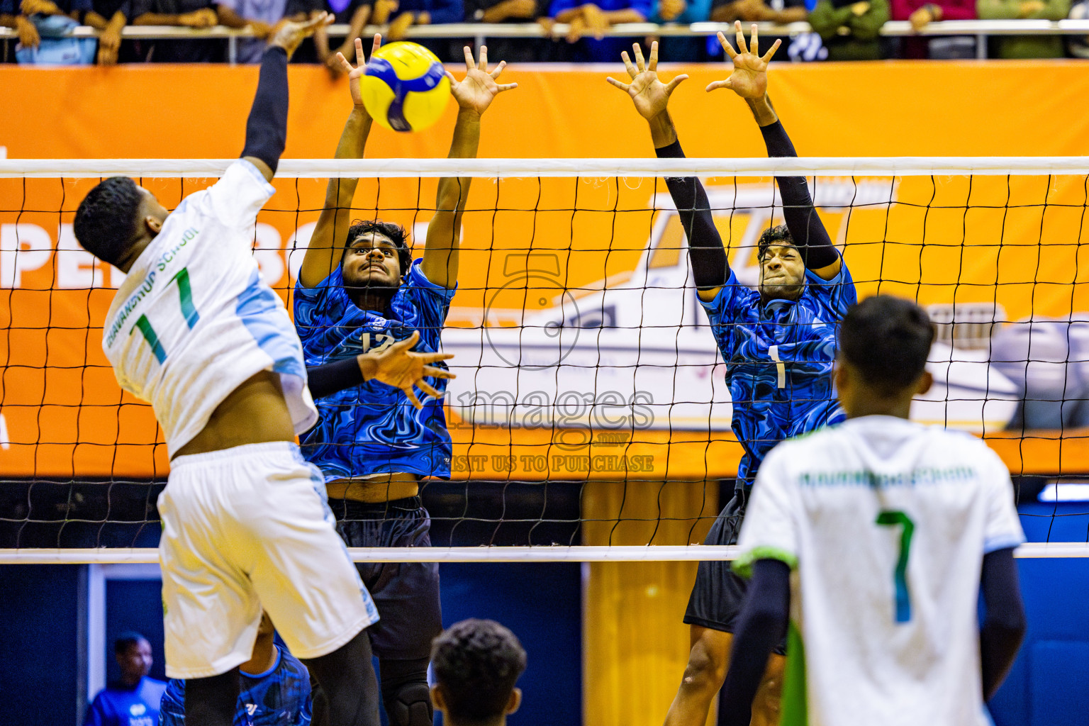 Finals of Interschool Volleyball Tournament 2024 was held in Social Center at Male', Maldives on Friday, 6th December 2024. Photos: Nausham Waheed / images.mv
