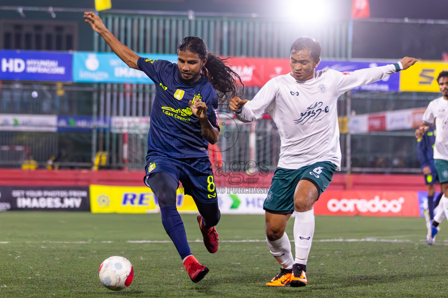 L Maabaidhoo vs L Gan in Day 16 of Golden Futsal Challenge 2024 was held on Tuesday, 30th January 2024, in Hulhumale', Maldives Photos: Ismail Thoriq / images.mv