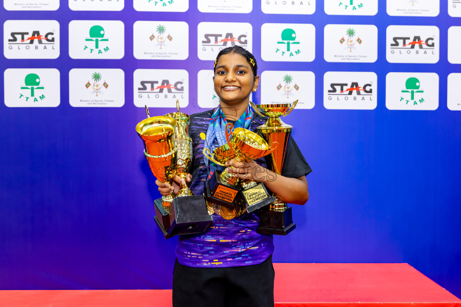 Finals of 30th Table Tennis Association Championship 2025 was held on Saturday, 20th September 2025 in Male' TT Hall, Male', Maldives. Photos: Nausham Waheed / images.mv