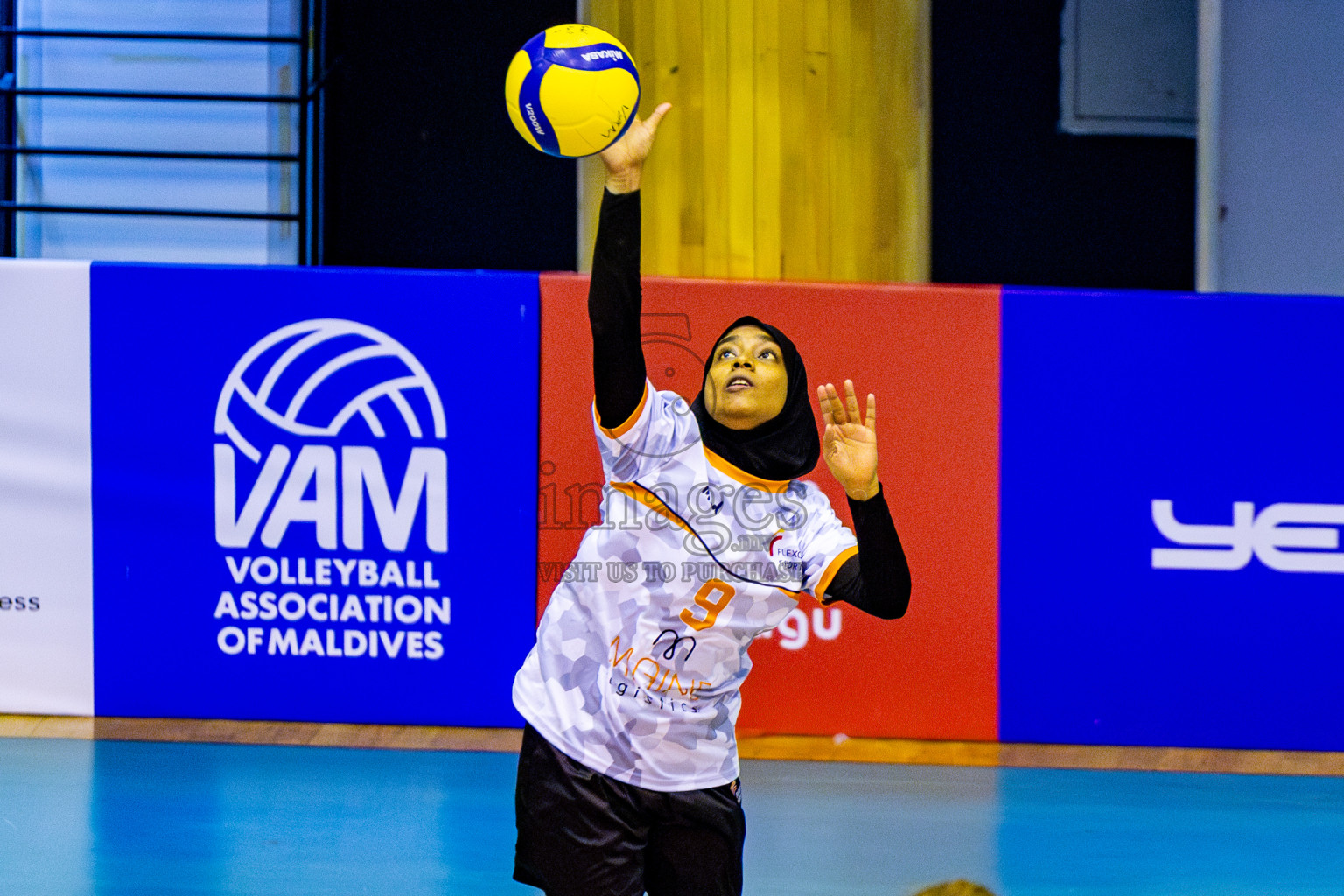 Asdhiqa Sports Club vs Flexor Sports Club in Day 5 of Women's Division of VAM Cup 2025 held in Male', Maldives on Sunday, 13th April 2025 at Social Center Indoor Hall Photos By: Nausham Waheed / images.mv