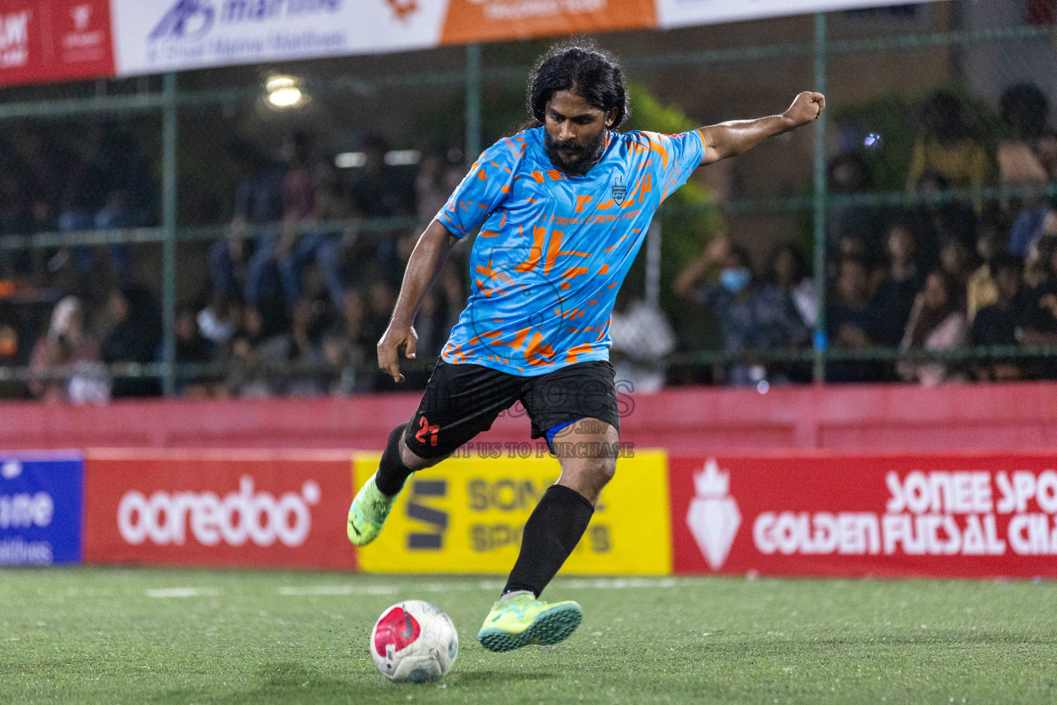 ADh Mahibadhoo vs ADh Hangnaameedhoo in Day 7 of Golden Futsal Challenge 2024 was held on Saturday, 20th January 2024, in Hulhumale', Maldives Photos: Nausham Waheed / images.mv