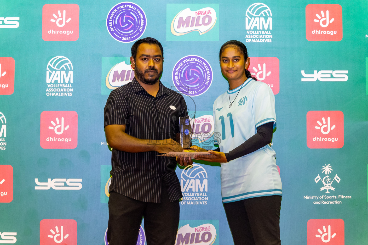 Finals of Interschool Volleyball Tournament 2024 was held in Social Center at Male', Maldives on Friday, 6th December 2024. Photos: Nausham Waheed / images.mv