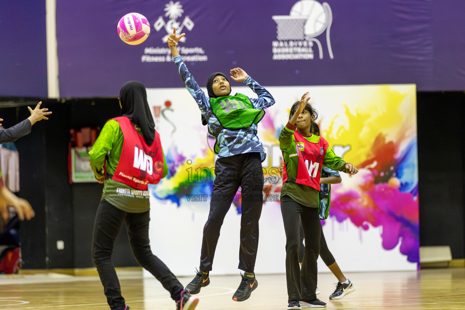 FIONTI A Team vs High flyers in Day 2 of 3rd Junior Championship - Netball association of Maldives, held at Social Center on Monday 20th January 2025 . Photos by Shuu Abdul Sattar