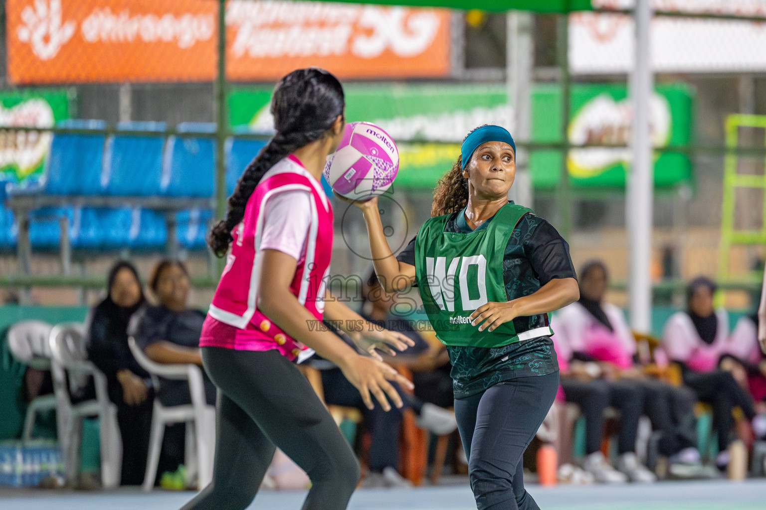 Xenith Sports Club vs N Sports Academy in Division 2 of National Netball Tournament 2025 held in Ekuveni Netball Court at Male', Maldives on Friday, 23rd May 2025. Photos: Mohamed Mahfooz Moosa / images.mv