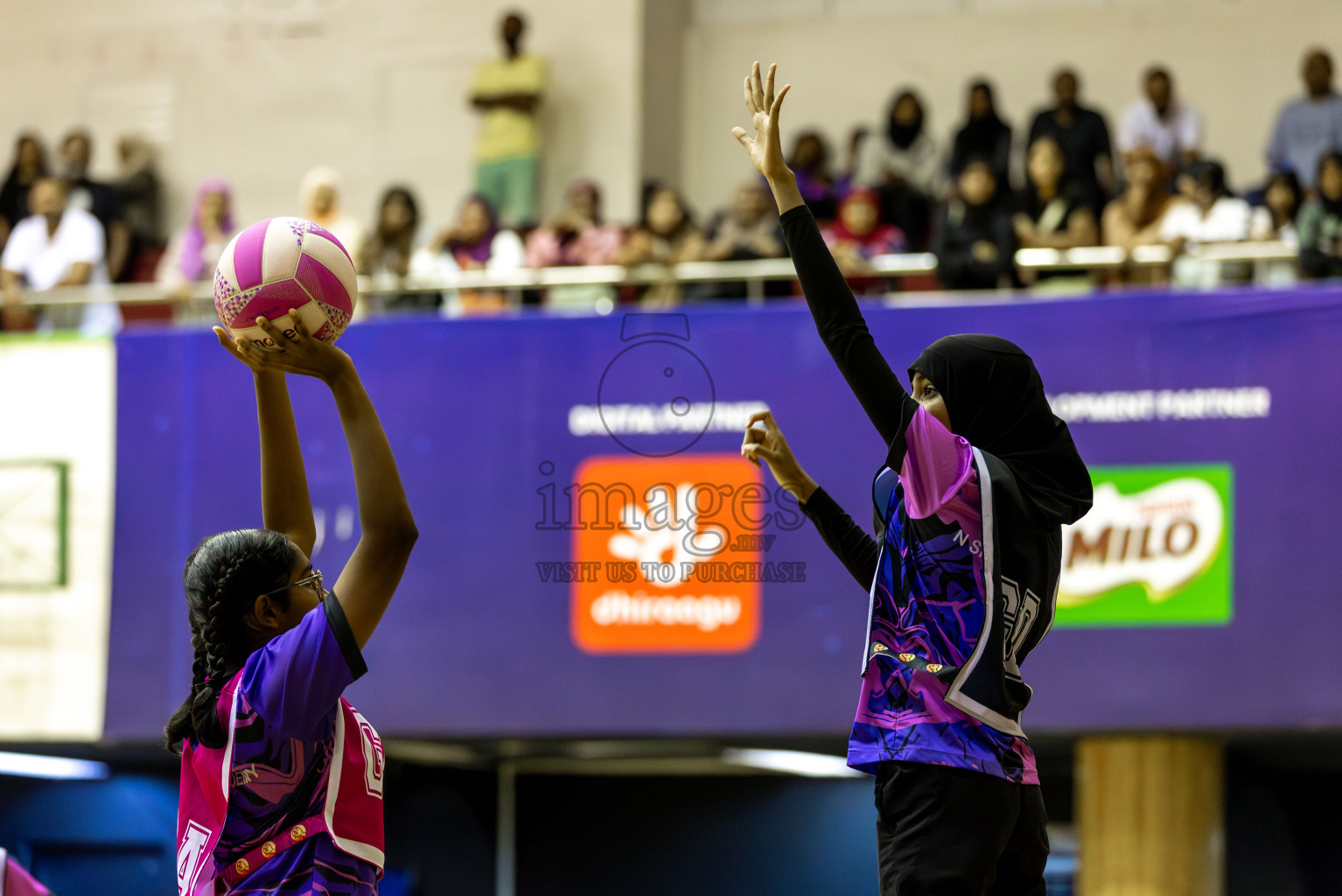 N Sports Academy B vs N Sports Academy A in Day 6 of 3rd Netball Junior Championship, held at Social Center on Friday 24th January 2025 . Photos: Shuu Abdul Sattar / images.mv