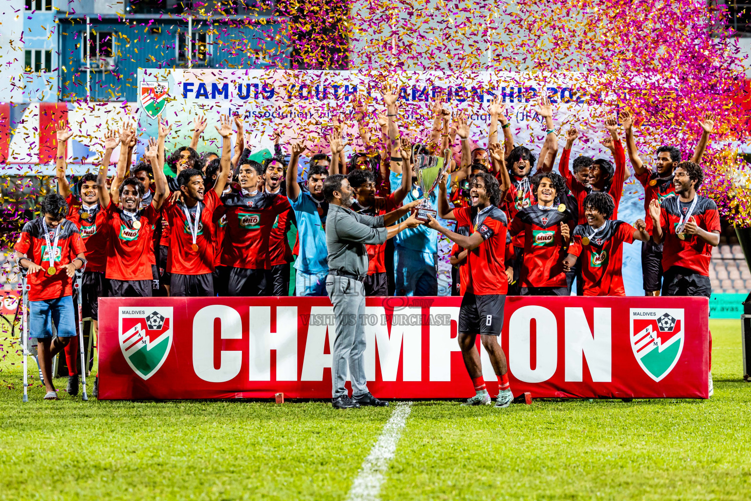 Super United Sports vs TC Sports Club in the Final of Under 19 Youth Championship 2024 was held at National Stadium in Male', Maldives on Monday, 1st July 2024. Photos: Nausham Waheed / images.mv