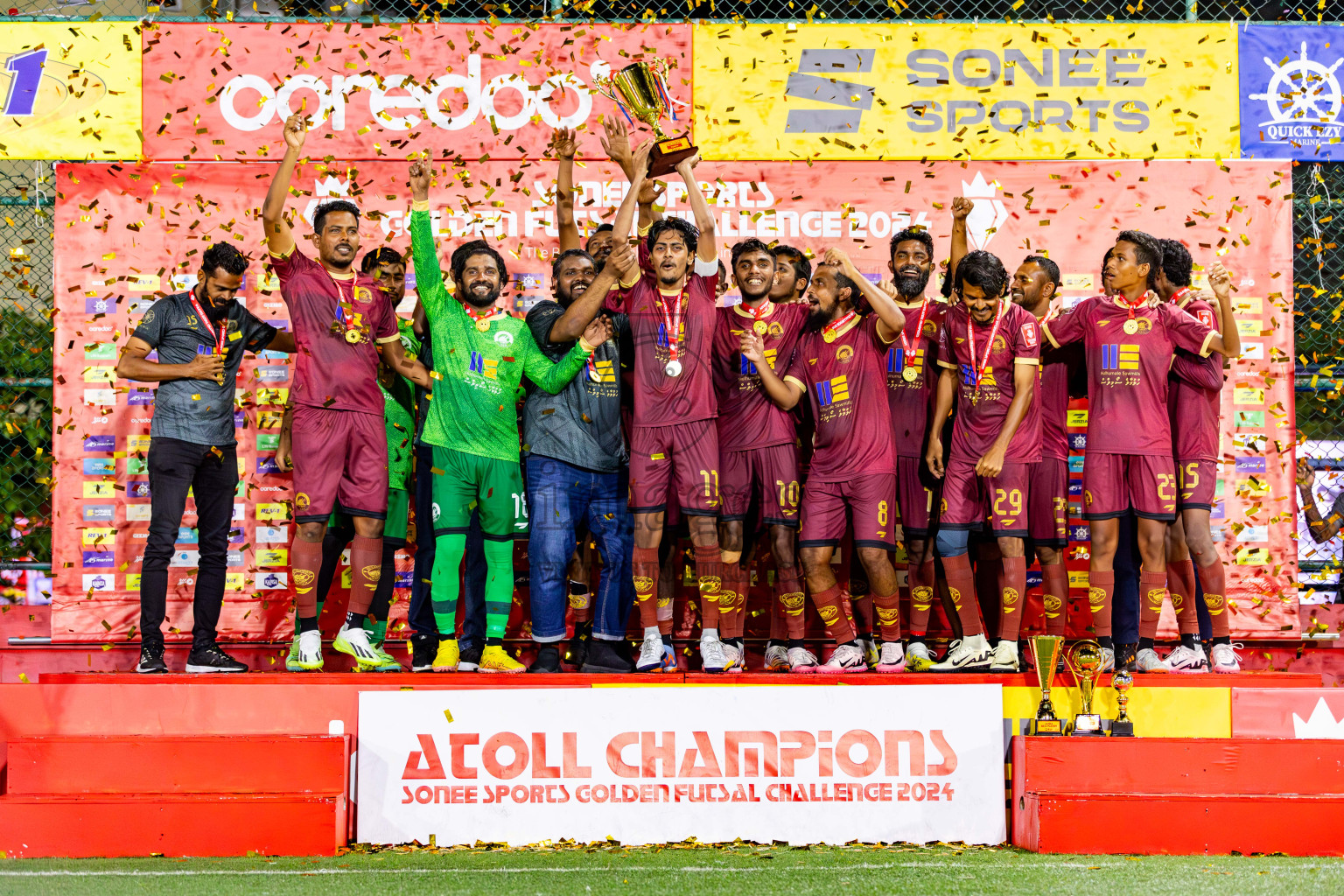 V Keyodhoo vs V Felidhoo in Day 29 of Golden Futsal Challenge 2024 was held on Tuesday , 13th February 2024 in Hulhumale', Maldives Photos: Nausham Waheed / images.mv