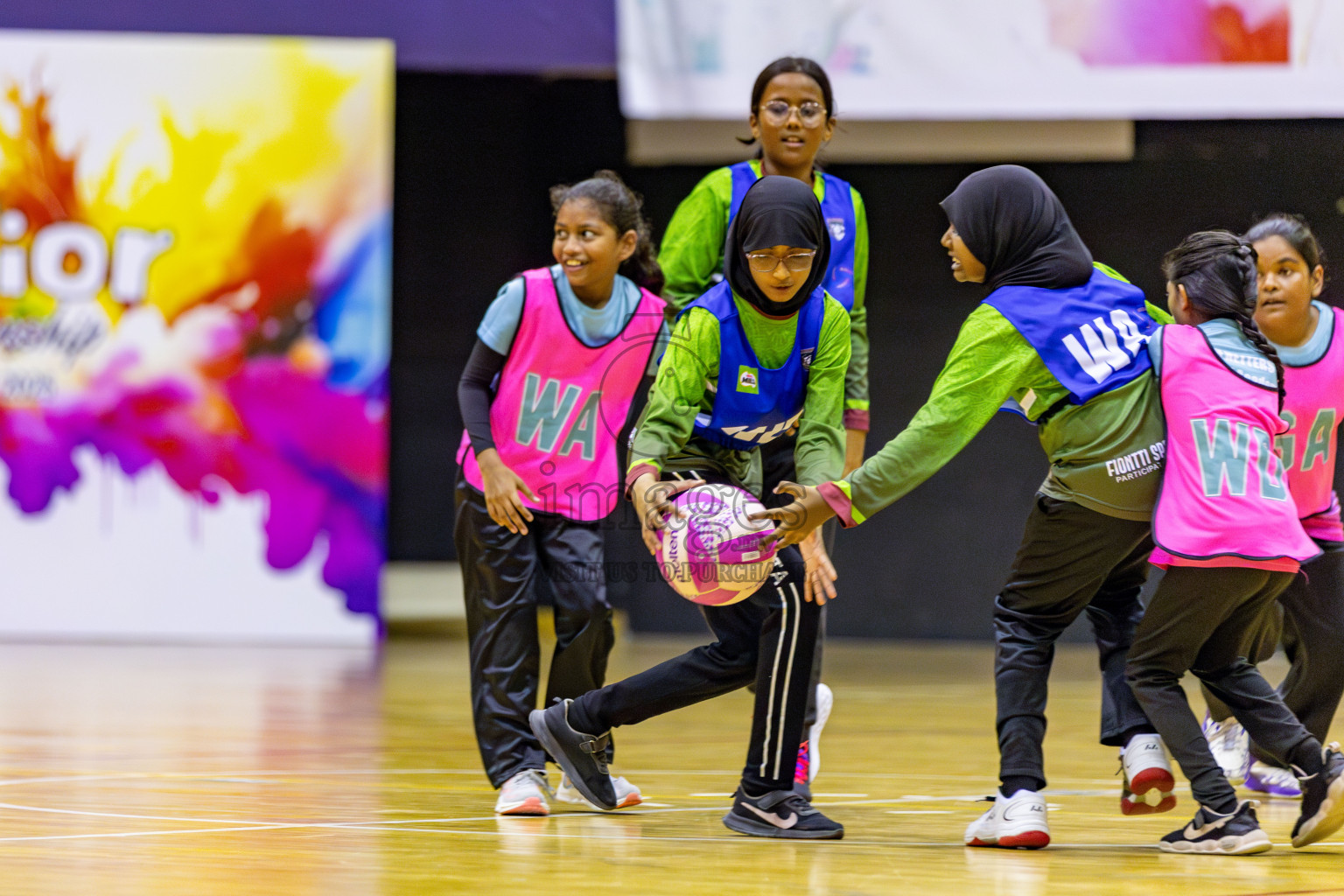 Netgen B vs Fiontti Sports Club in Day 3 of 3rd Netball Junior Championship, held at Social Center on Tuesday, 21st January 2025 . 
Photos: Hassan Simah / images.mv