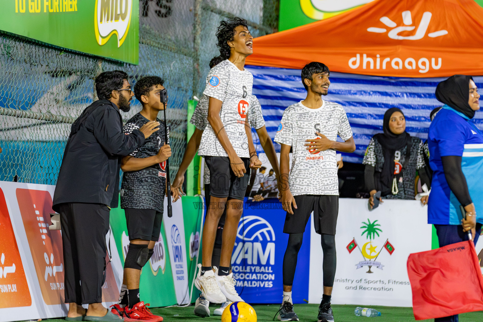 Maathoda Sports Club vs Sports Club City in the Finals of Milo National Junior Volleyball Championship 2025 Men's Division was held on Sunday, 30th November 2025 at Ekuveni Turf Court Male', Maldives. Photos: Areef Adam / images.mv