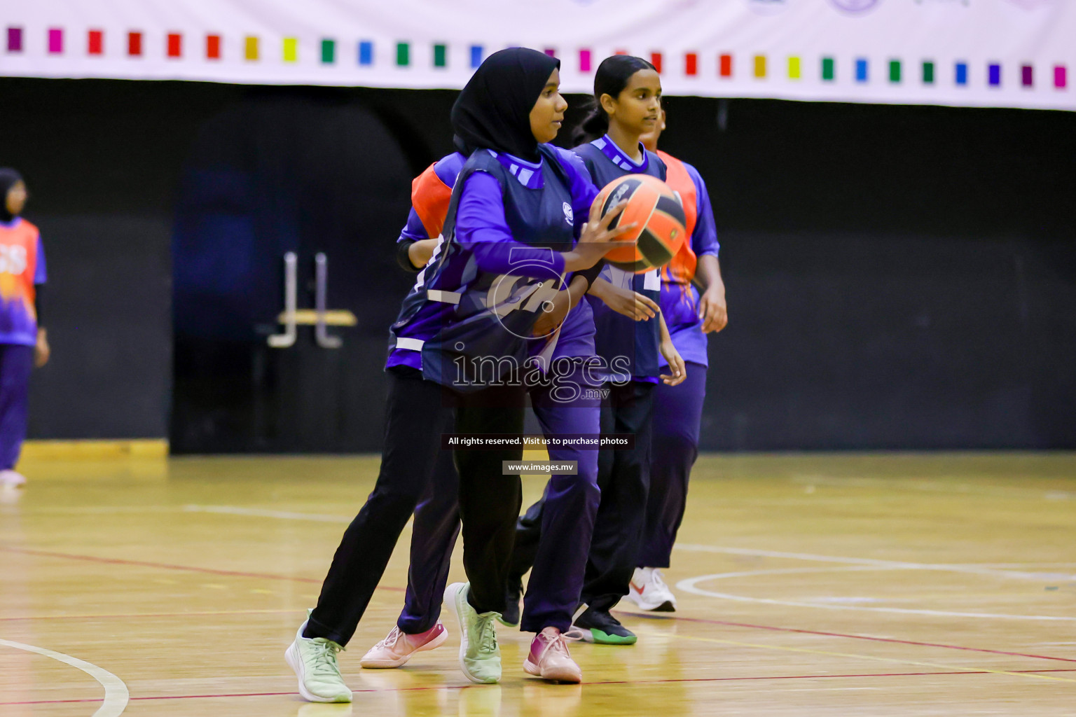 Day 9 of 24th Interschool Netball Tournament 2023 was held in Social Center, Male', Maldives on 4th November 2023. Photos: Hassan Simah / images.mv