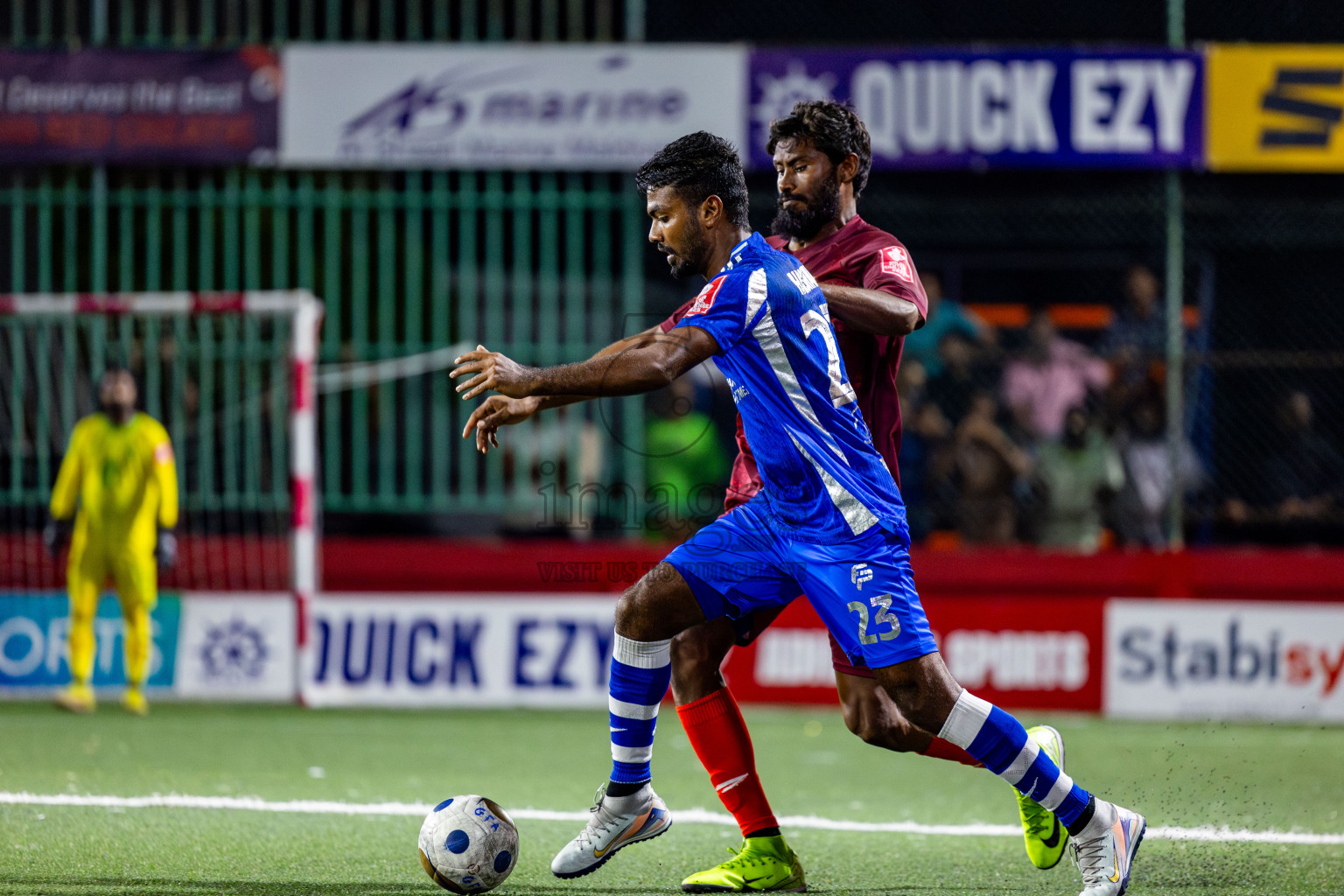 V Keyodhoo vs AA Mathiveri in zone round on Day 32 of Golden Futsal Challenge 2025 was held on Wednesday , 5th February 2025, in Hulhumale', Maldives. Photos: Nausham Waheed / images.mv