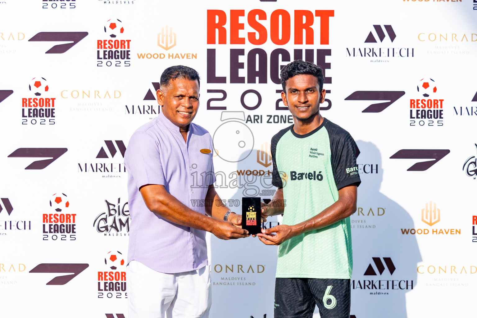 Barcelo vs Vilamendhoo in Day 3 of Resort League 2025 (Ari Zone) was held on Sunday, 22nd June 2025 in Conrad Maldives Rangali Island, Alif Dhaalu Atoll, Maldives. Photos: Nausham Waheed / images.mv