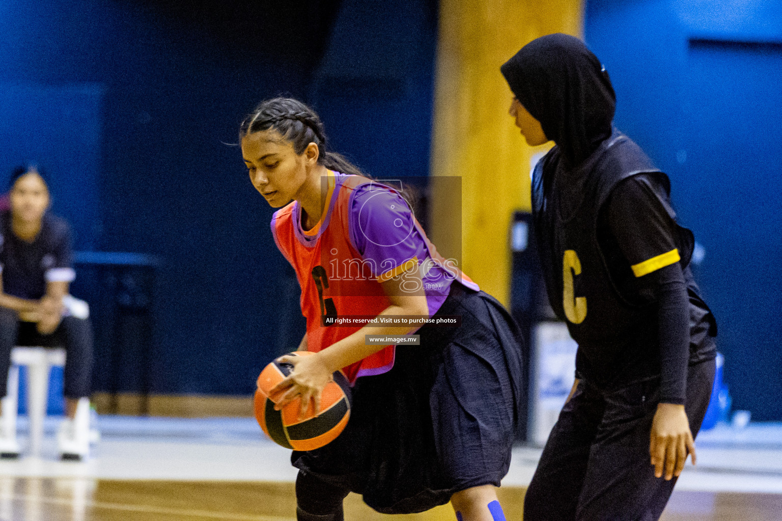 Day 9 of 24th Interschool Netball Tournament 2023 was held in Social Center, Male', Maldives on 4th November 2023. Photos: Hassan Simah / images.mv