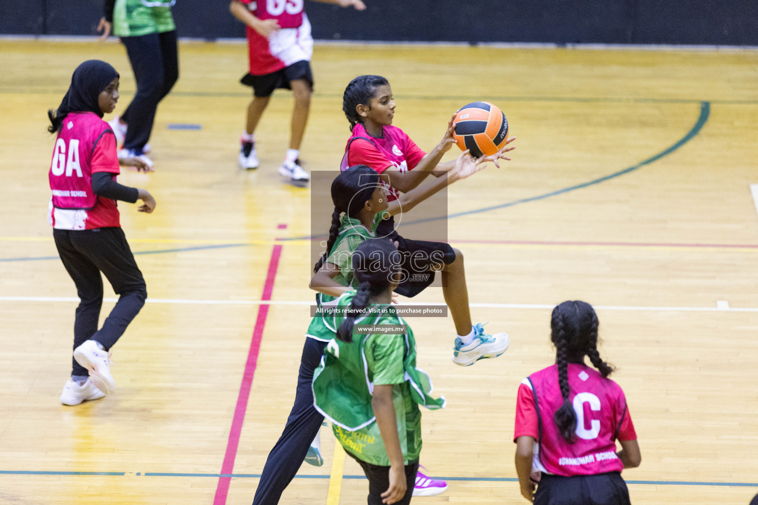 Day 10 of 24th Interschool Netball Tournament 2023 was held in Social Center, Male', Maldives on 5th November 2023. Photos: Nausham Waheed / images.mv