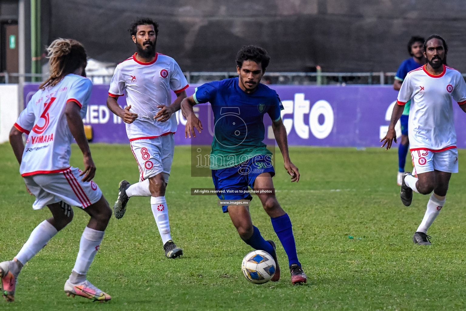 Super United Sports vs Buru Sports Club in Dhivehi Premier League Qualification 22 on 24th Aug 2022, held in National Football Stadium, Male', Maldives Photos: Nausham Waheed / Images.mv