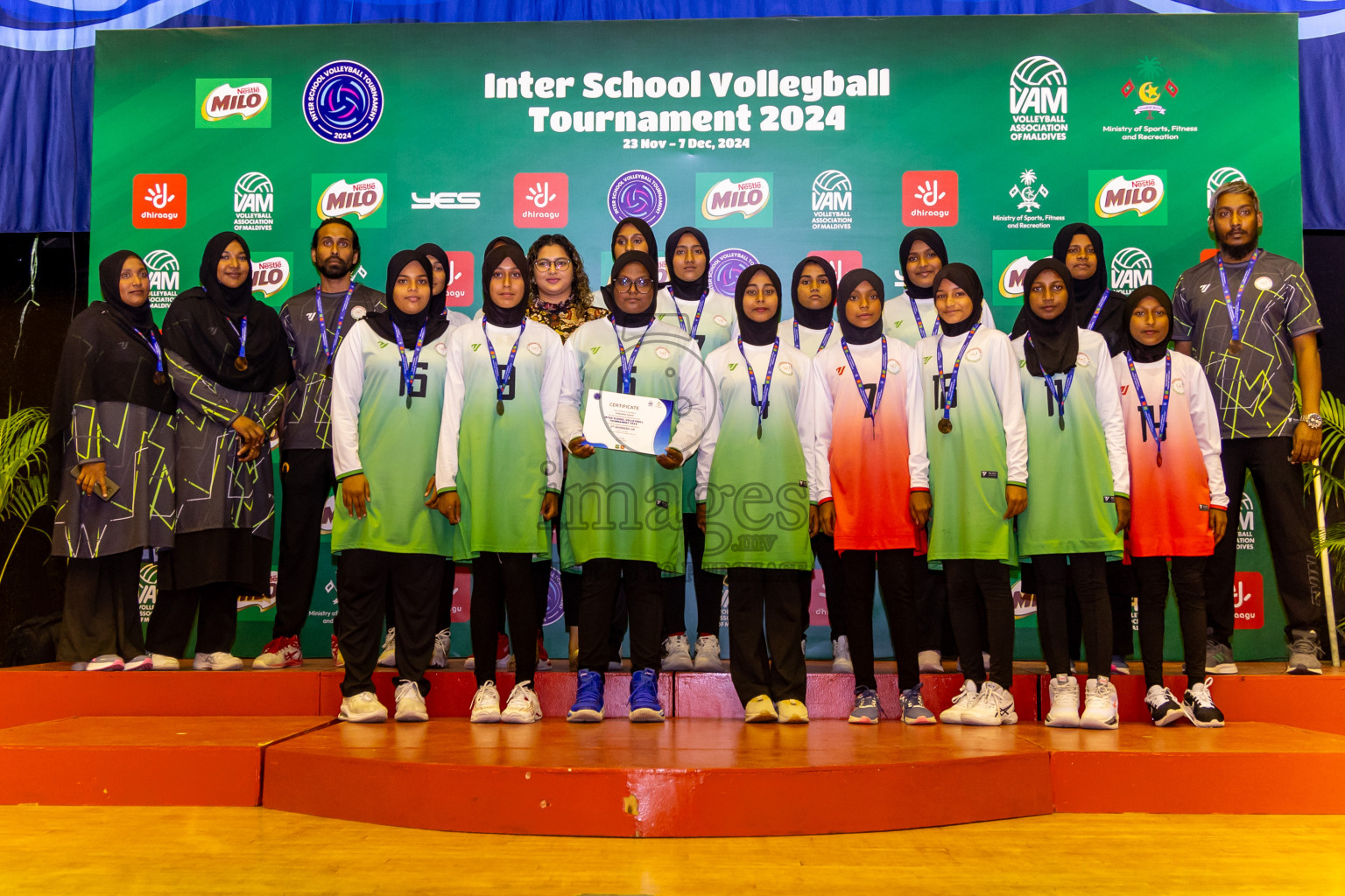 Finals of Interschool Volleyball Tournament 2024 was held in Social Center at Male', Maldives on Friday, 6th December 2024. Photos: Nausham Waheed / images.mv