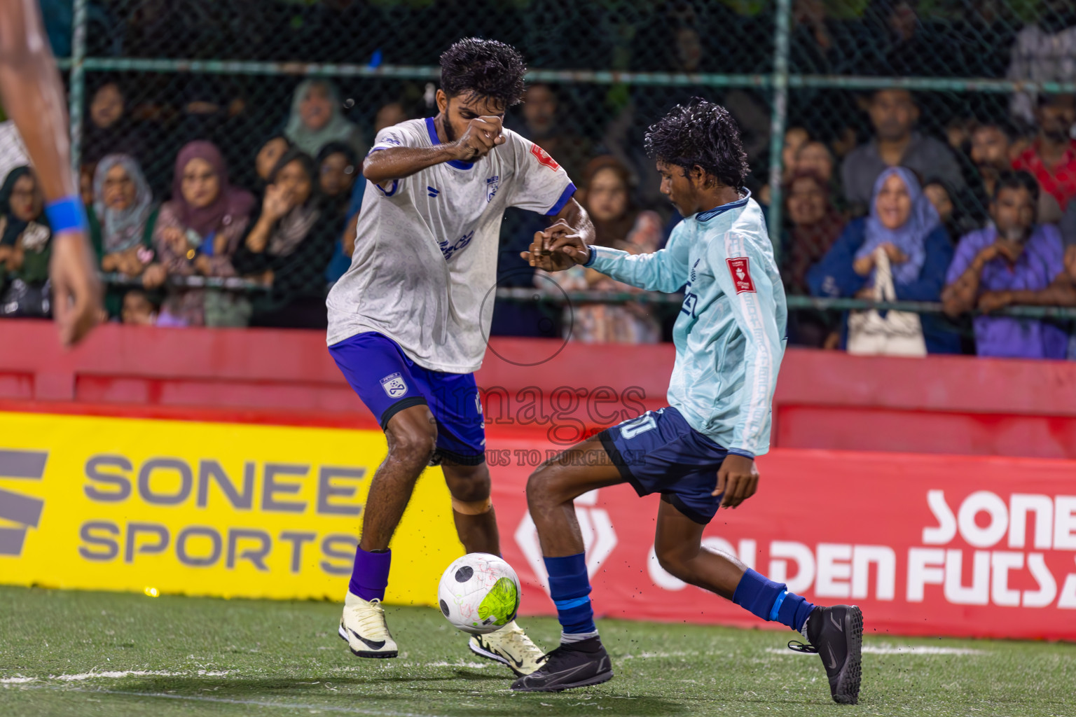 F Bilehdhoo vs AA Mathiveri in Round of 16 on Day 40 of Golden Futsal Challenge 2024 which was held on Tuesday, 27th February 2024, in Hulhumale', Maldives Photos: Ismail Thoriq / images.mv