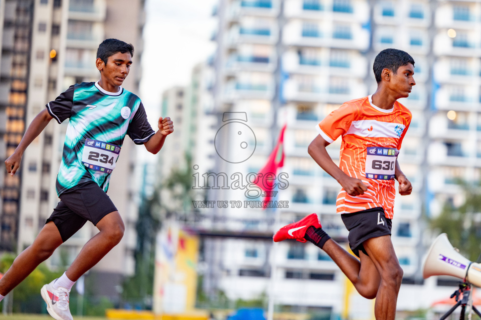 Day 1 of MWSC Interschool Athletics Championships 2024 held in Hulhumale Running Track, Hulhumale, Maldives on Saturday, 9th November 2024. 
Photos by: Hassan Simah / Images.mv