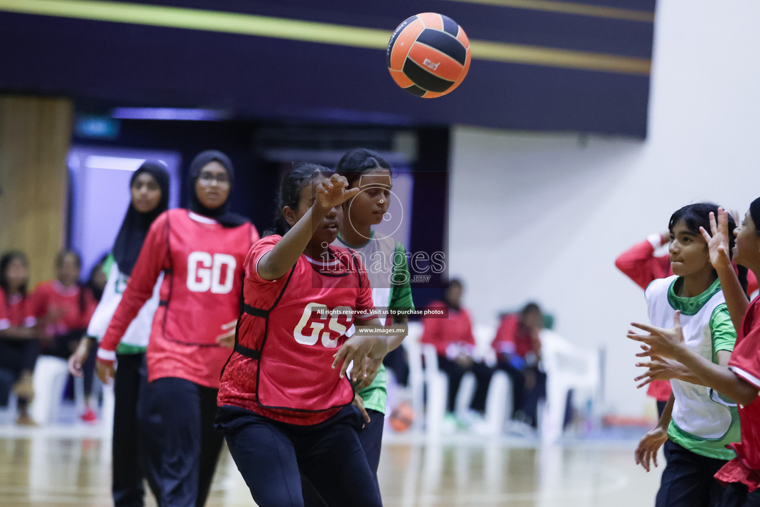 Day 9 of 24th Interschool Netball Tournament 2023 was held in Social Center, Male', Maldives on 4th November 2023. Photos: Hassan Simah / images.mv