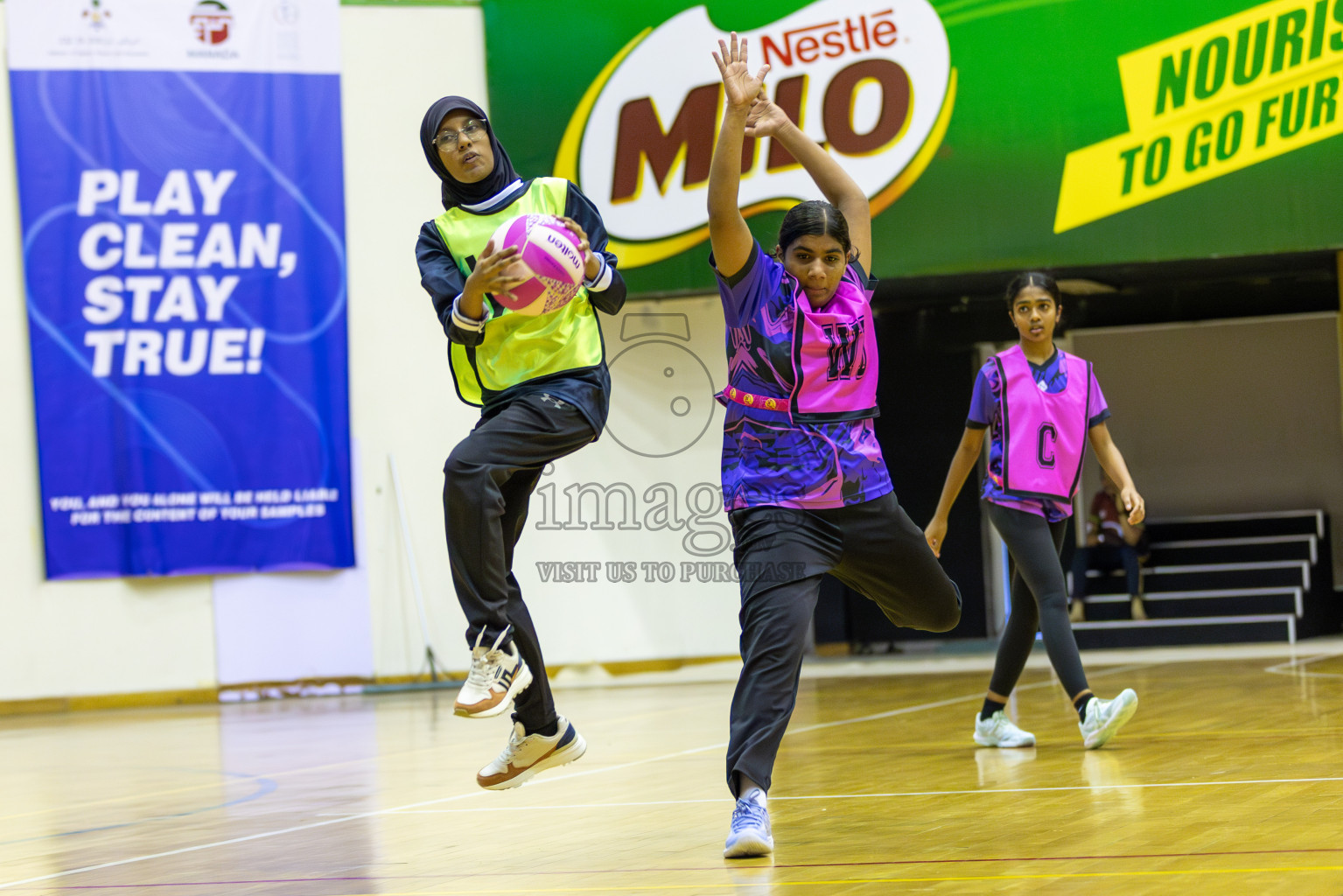 AIS  Netball academy vs N sports Academy in Day 3 of 3rd Netball Junior Championship, held at Social Center on Wednesday 22nd January 2025 . Photos: Shuu Abdul Sattar / images.mv