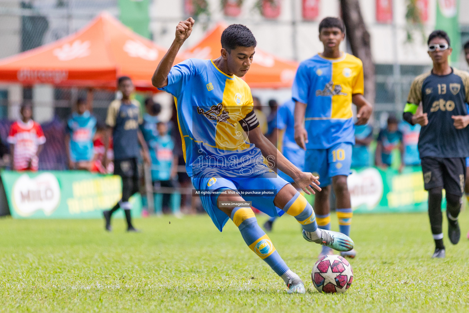 Day 1 of MILO Academy Championship 2023 (u14) was held in Henveyru Stadium Male', Maldives on 3rd November 2023. Photos: Nausham Waheed / images.mv