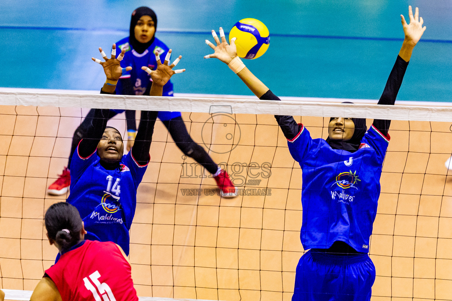 Nepal vs Maldives in Third Place Match of CAVA U20 Woman's Volleyball Championship 2024 was held in Social Center, Male', Maldives on 23rd July 2024. Photos: Nausham Waheed / images.mv