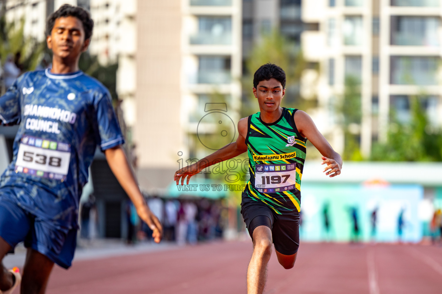 Day 1 of MWSC Interschool Athletics Championships 2024 held in Hulhumale Running Track, Hulhumale, Maldives on Saturday, 9th November 2024. 
Photos by: Hassan Simah / Images.mv