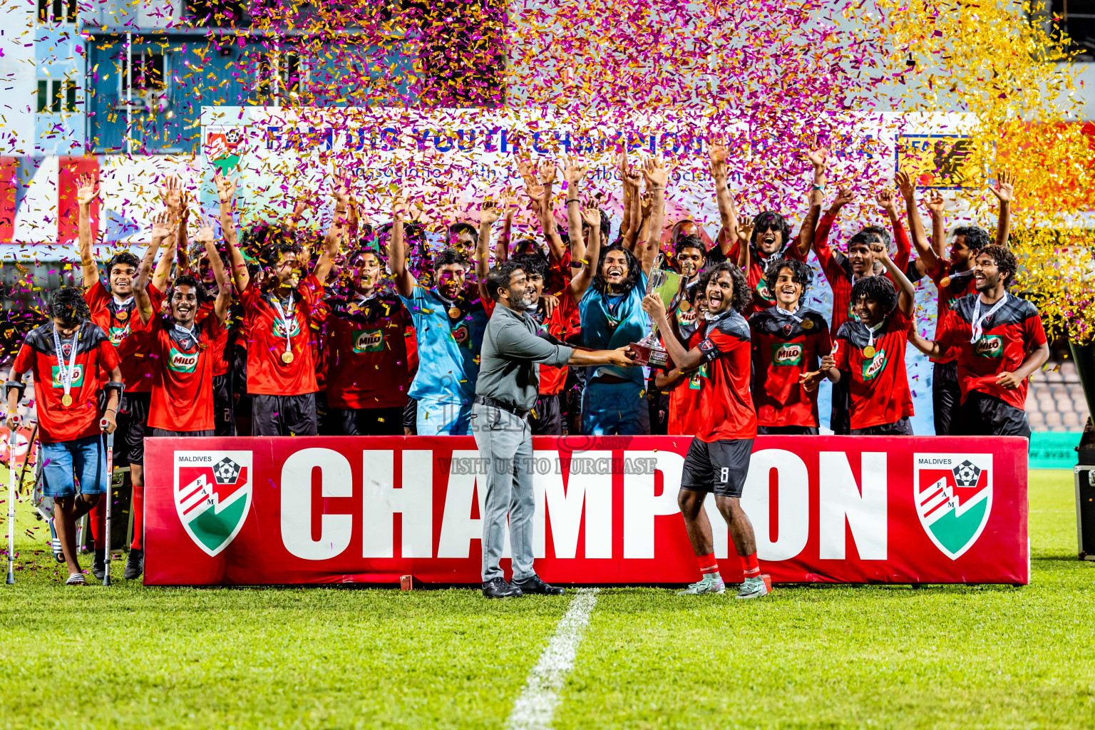 Super United Sports vs TC Sports Club in the Final of Under 19 Youth Championship 2024 was held at National Stadium in Male', Maldives on Monday, 1st July 2024. Photos: Nausham Waheed / images.mv