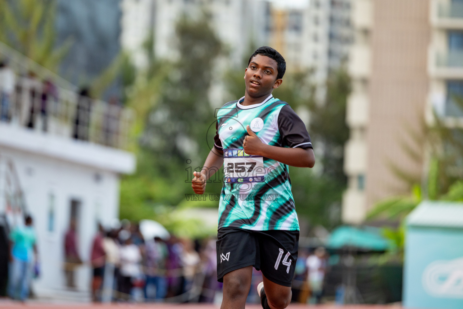 Day 2 of MWSC Interschool Athletics Championships 2024 held in Hulhumale Running Track, Hulhumale, Maldives on Sunday, 10th November 2024. 
Photos by: Hassan Simah / Images.mv