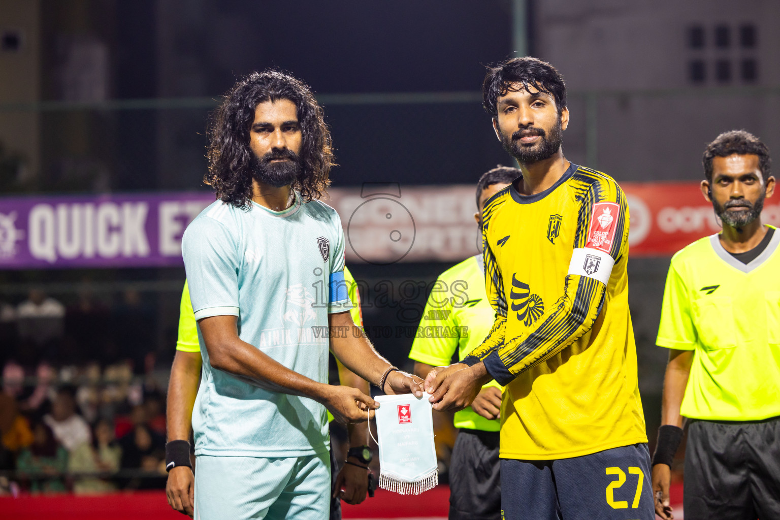 Lh Hinnavaru vs Lh Naifaru in Day 15 of Golden Futsal Challenge 2025 was held on Sunday, 19th January 2025, in Hulhumale', Maldives. Photos: Nausham Waheed / images.mv
