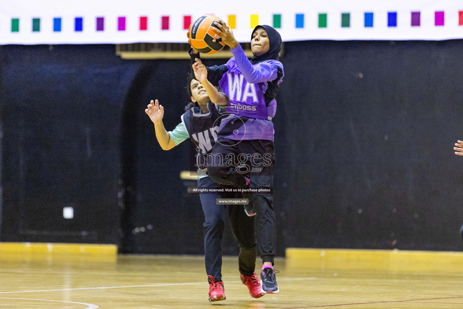 Day 11 of 24th Interschool Netball Tournament 2023 was held in Social Center, Male', Maldives on 6th November 2023. Photos: Nausham Waheed / images.mv