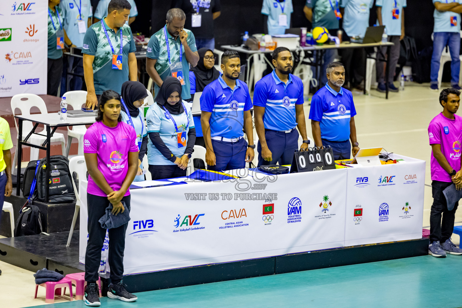 Nepal vs Sri Lanka in Day 1 of CAVA U20 Woman's Volleyball Championship 2024 was held in Social Center, Male', Maldives on 18th July 2024. Photos: Nausham Waheed / images.mv