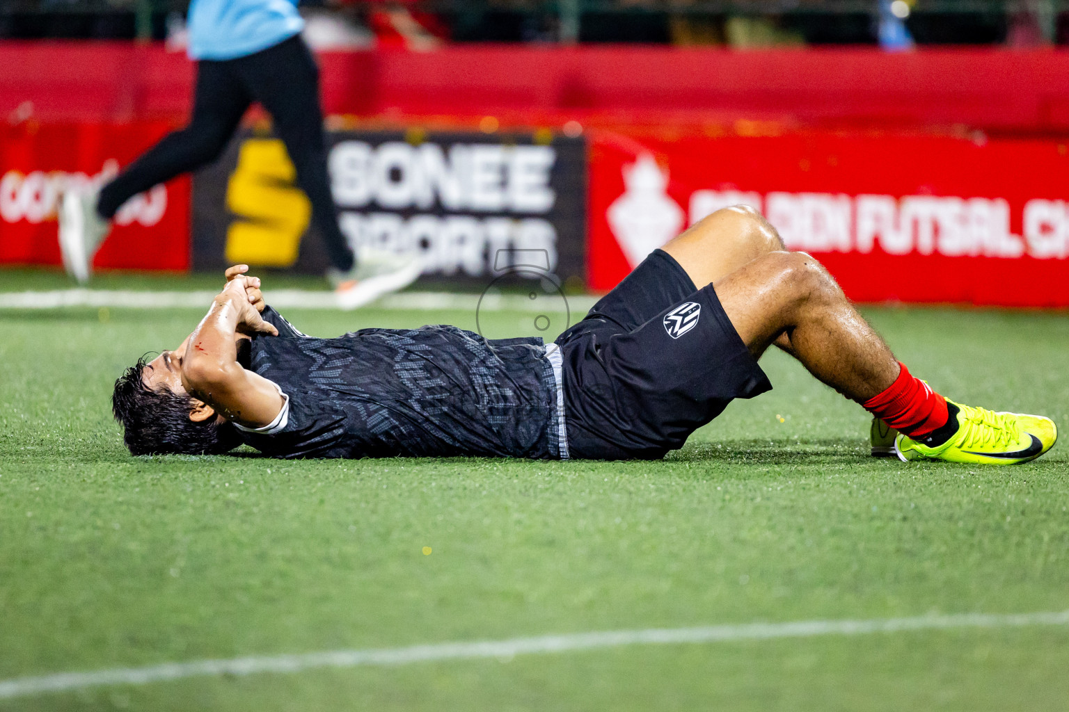 DH Maaenboodhoo vs DH Kudahuvadhoo in Dhaalu Atoll Finals in Day 25 of Golden Futsal Challenge 2025 was held on Wednesday , 28th January 2025, in Hulhumale', Maldives. Photos: Nausham Waheed / images.mv