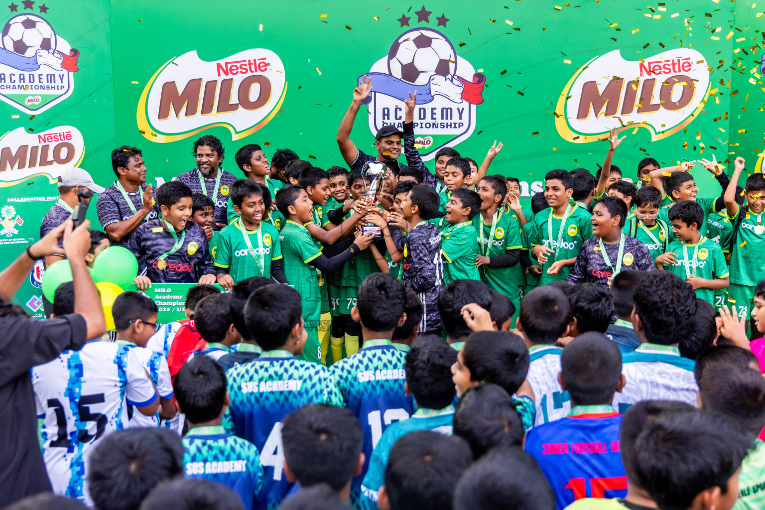 Day 3 of MILO Academy Championship 2025 (U-12) was held at Henveiru Stadium in Male', Maldives on Saturday, 3rd May 2025. Photos: Nausham Waheed / images.mv