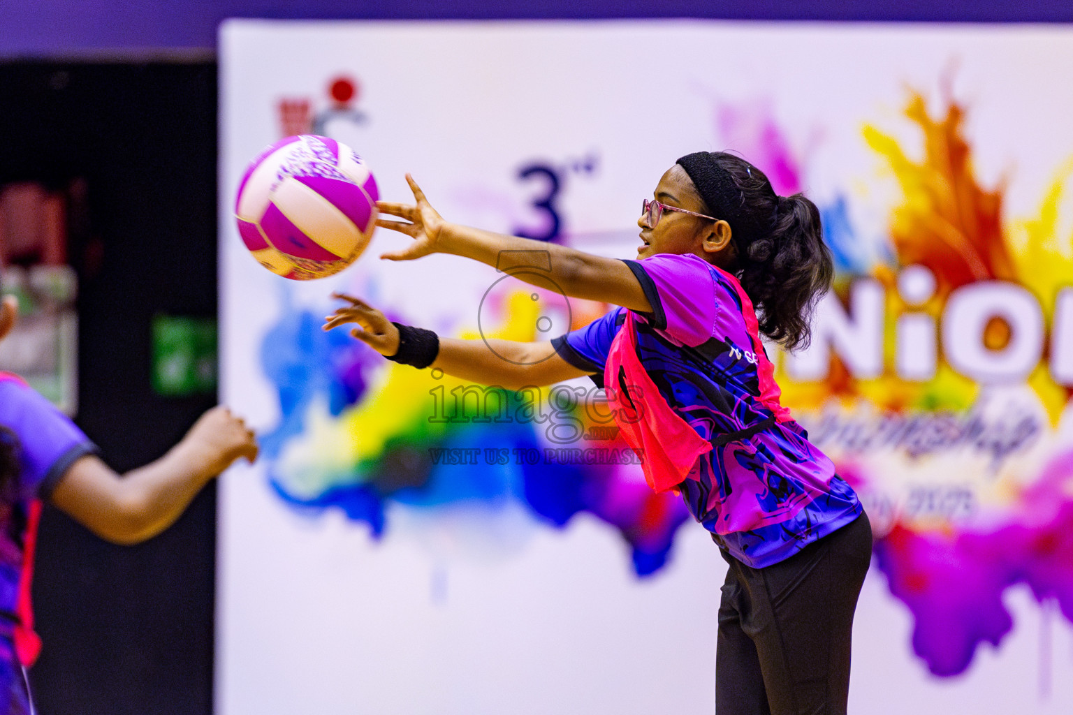 N Sports Academy B vs Fiontti Sports Club U11 Finals of 3rd Netball Junior Championship, held at Social Center on Saturday, 25th January 2025 . Photos: Nausham Waheed / images.mv