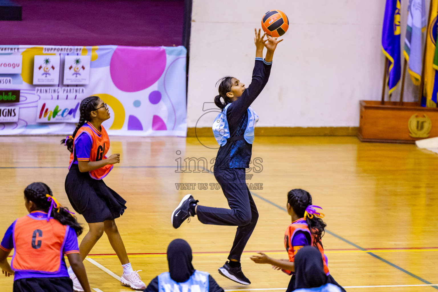 Day 14 of 25th Inter-School Netball Tournament was held in Social Center at Male', Maldives on Sunday, 25th August 2024. Photos: Nausham Waheed / images.mv