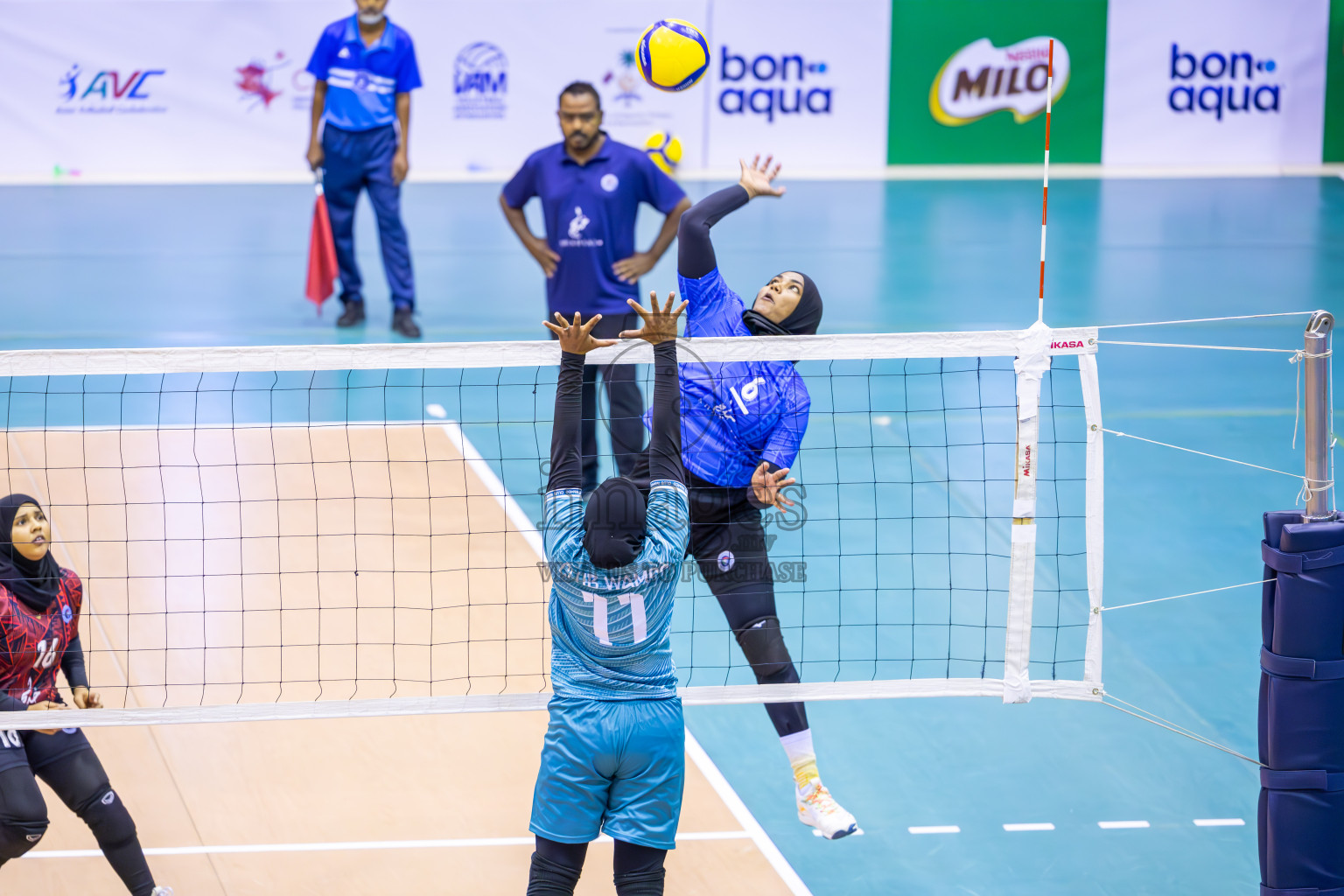 Club WAMCO vs Police Club in the final of National Volleyball Championship 2024 (women's division) was held in Social Center Indoor Hall on Thursday, 24th October 2024. 
Photos: Ismail Thoriq / images.mv