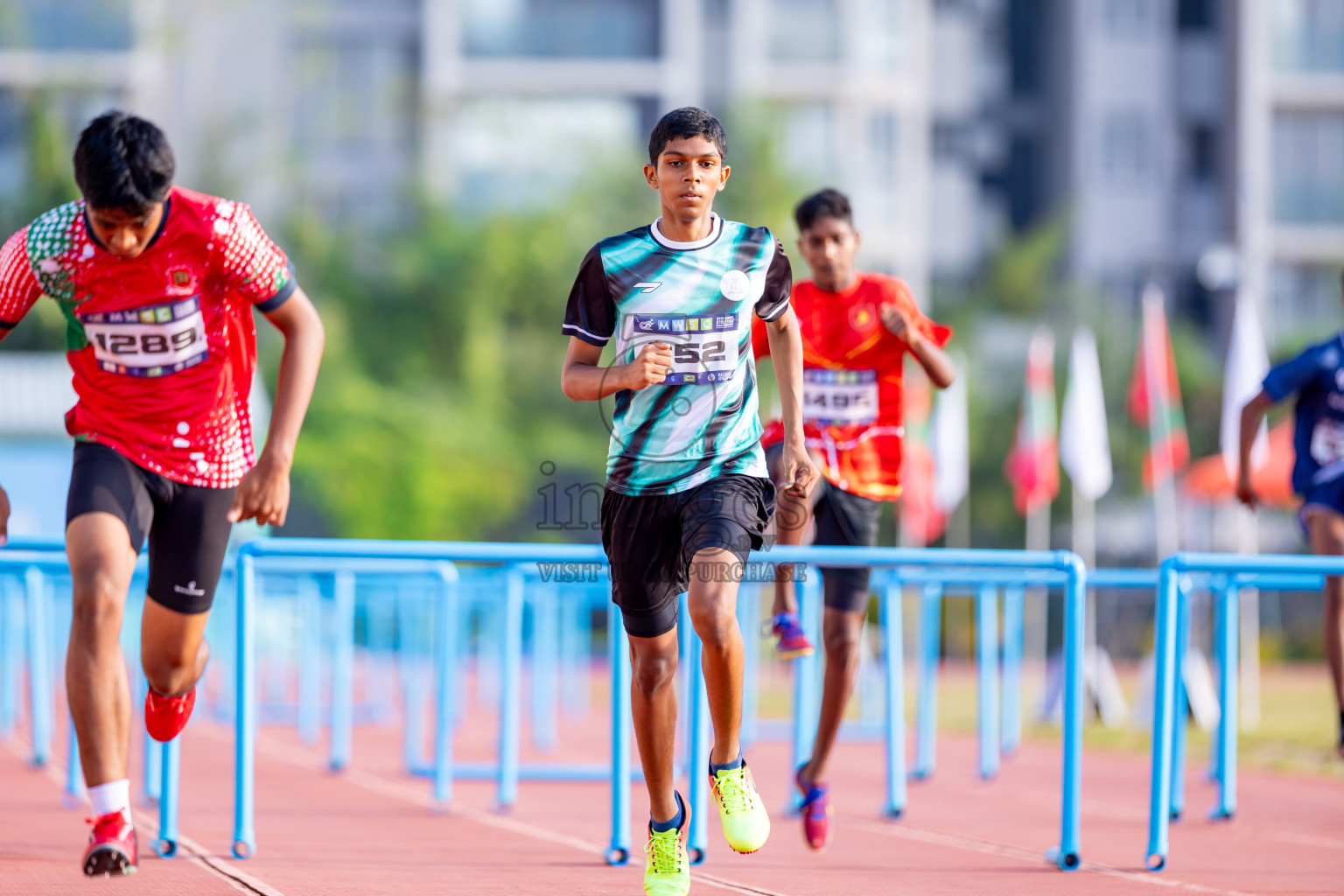 Day 6 of MWSC Interschool Athletics Championships 2024 held in Hulhumale Running Track, Hulhumale, Maldives on Thursday, 14th November 2024. Photos by: Nausham Waheed / Images.mv