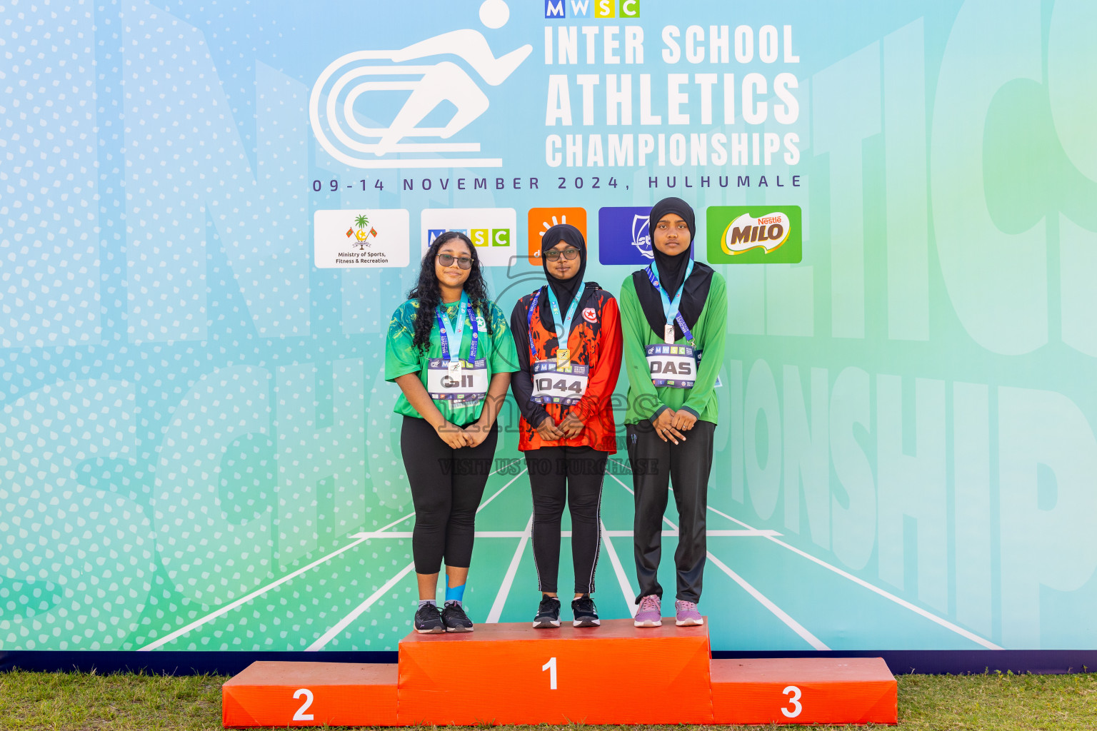 Day 6 of MWSC Interschool Athletics Championships 2024 held in Hulhumale Running Track, Hulhumale, Maldives on Thursday, 14th November 2024. Photos by: Ismail Thoriq / Images.mv