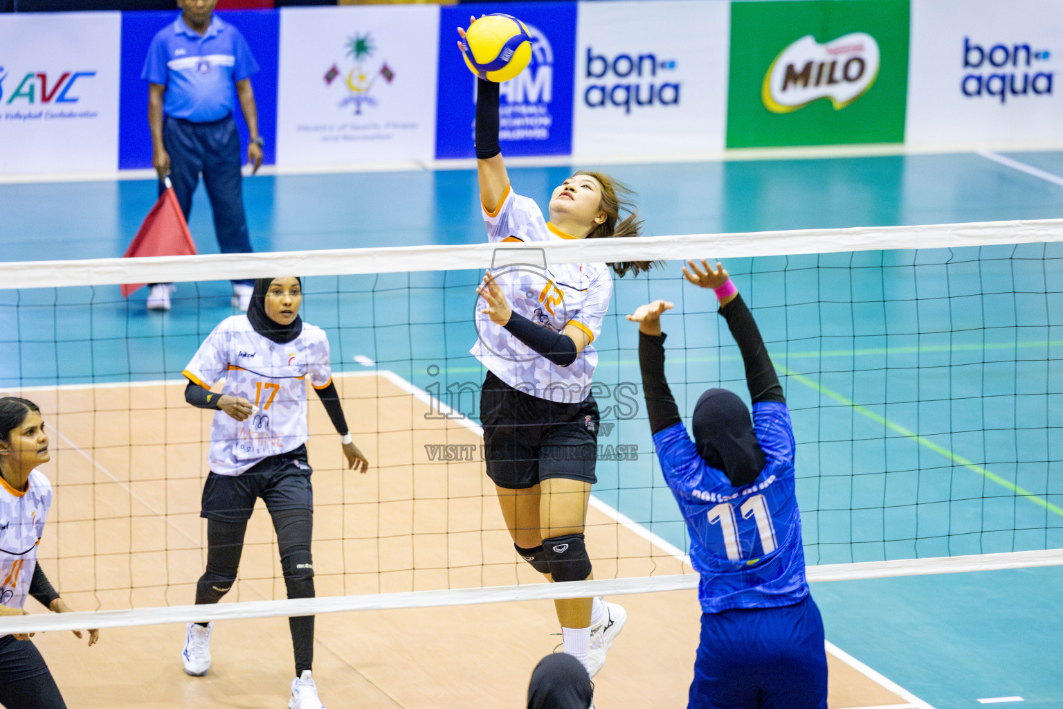 Police Club vs Flexor Sports Club in Day 1 of National Volleyball League 2025 - Women's Division held in Male', Maldives on Saturday, 19th April 2025 at Social Center Indoor Hall Photos 
By: Hassan Simah / images.mv