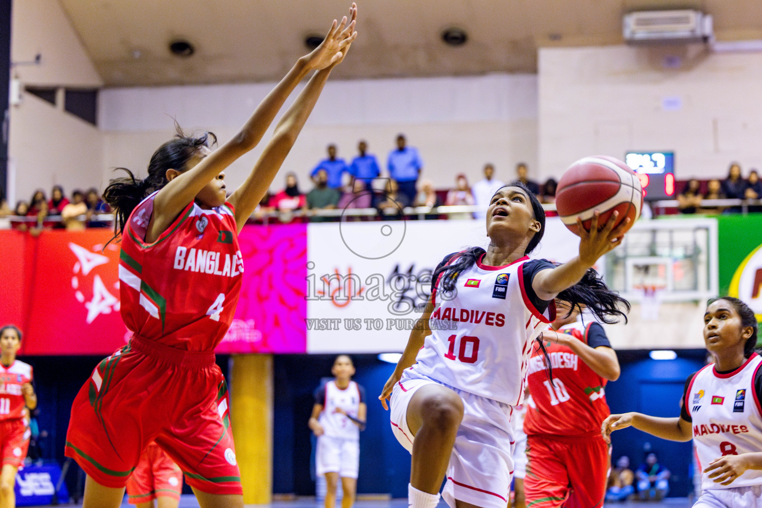 Maldives vs Bangladesh in Day 1 of Under 16 Woman's Asian Cup SABA Qualifiers 2025 was held in Social Center, Male', Maldives on 12th June 2025. Photos: Nausham Waheed / images.mv