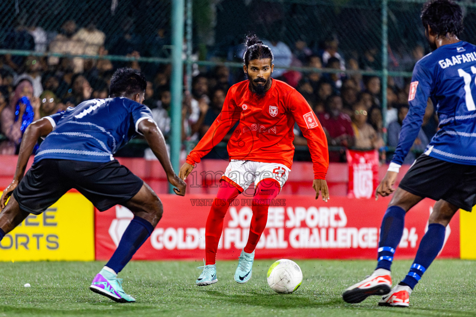 K Gaafaru vs B Eydhafushi in Semi Finals of Golden Futsal Challenge 2024 which was held on Monday, 4th March 2024, in Hulhumale', Maldives. Photos: Nausham Waheed / images.mv