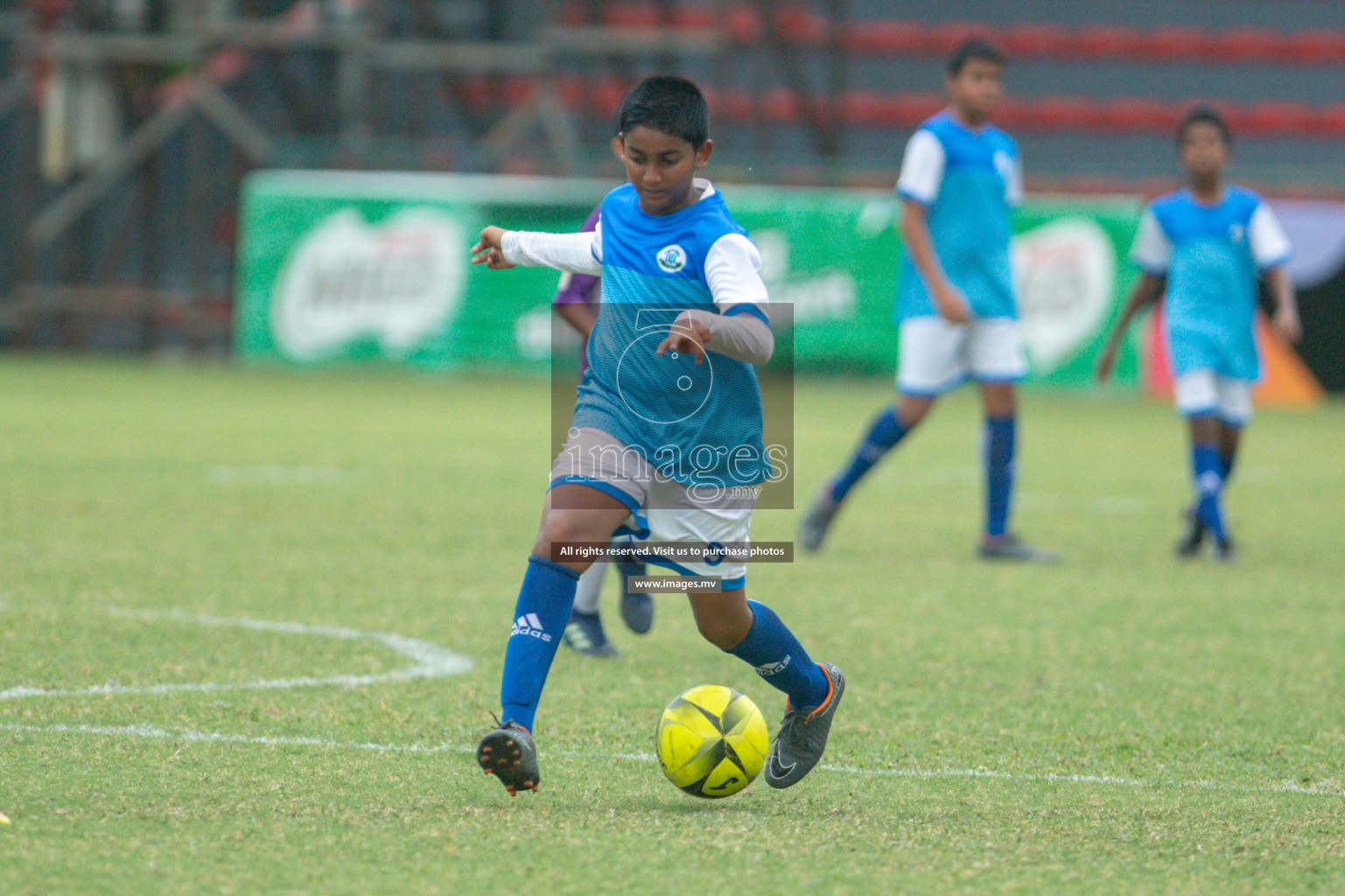 Hiriya School vs LH.EDU.CENTRE in MAMEN Inter School Football Tournament 2019 (U13) in Male, Maldives on 19th April 2019 Photos: Hassan Simah/images.mv