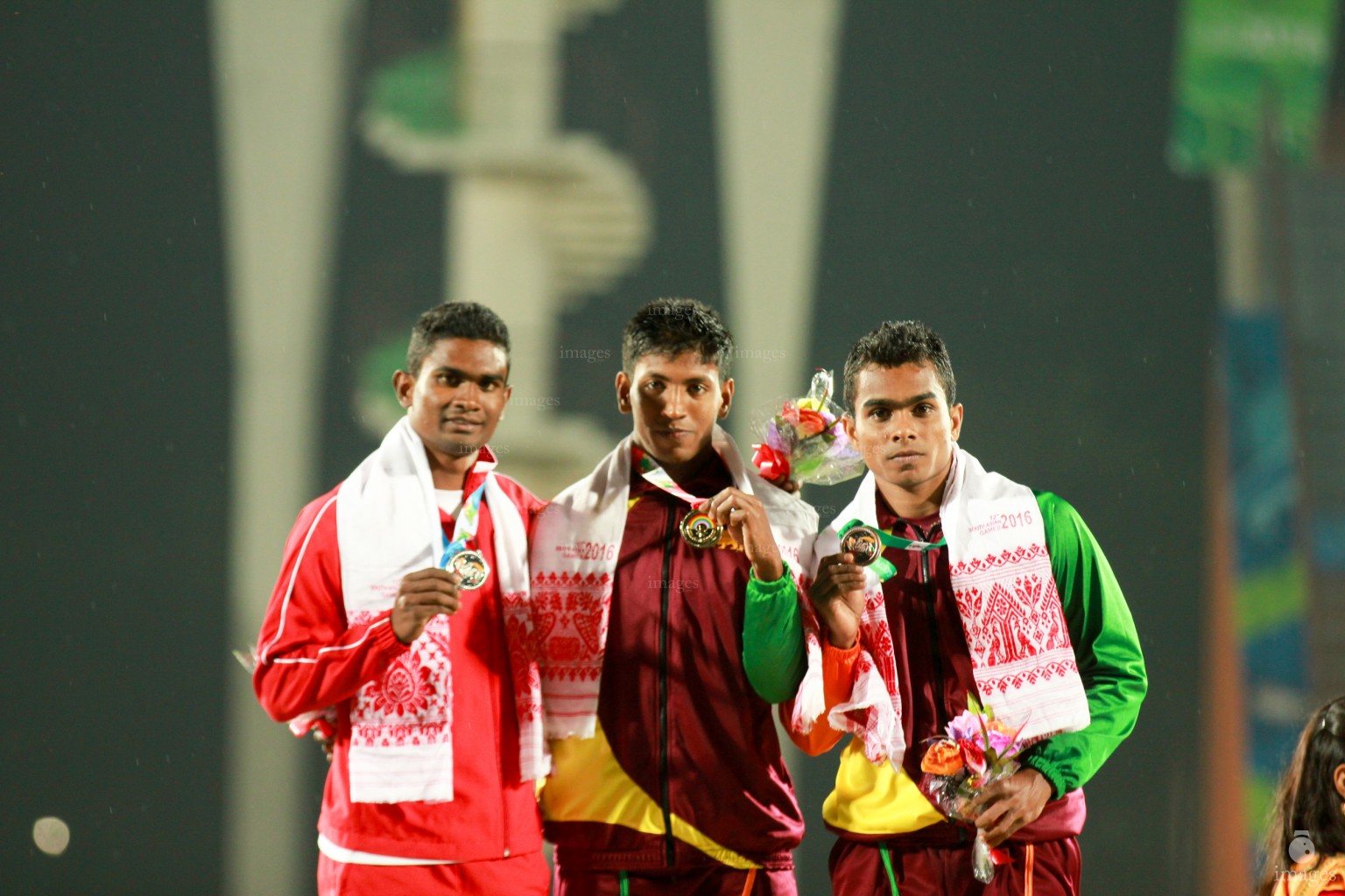 Hassan Said wins the 100m silver medal in the South Asian Games in Guwahati, India, Tuesday, February. 09, 2016. Said won the silver medal in the event(Images.mv Photo/ Hussain Sinan).