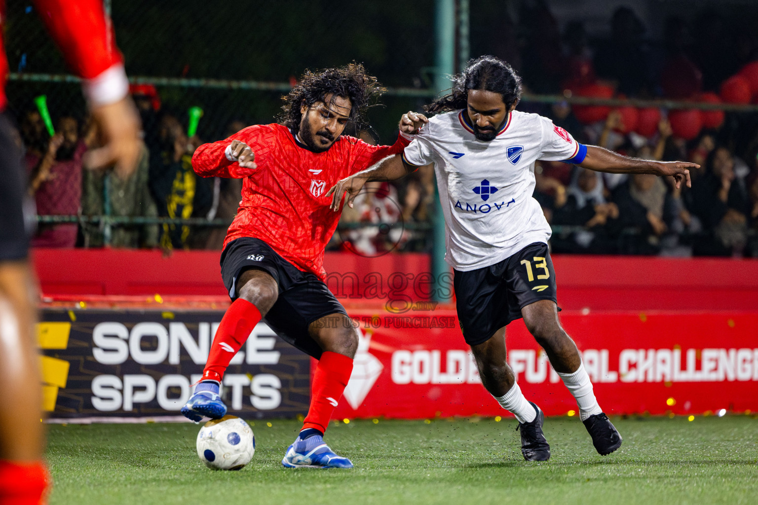 DH Maaenboodhoo vs DH Kudahuvadhoo in Dhaalu Atoll Finals in Day 25 of Golden Futsal Challenge 2025 was held on Wednesday , 28th January 2025, in Hulhumale', Maldives. Photos: Nausham Waheed / images.mv