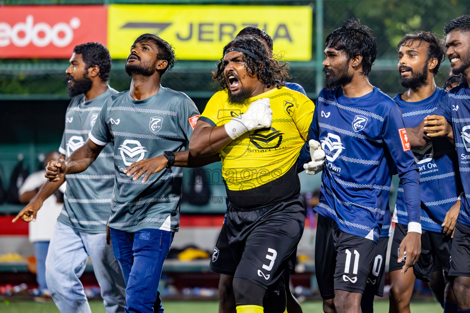 K. Gaafaru VS Dhadimagu in Round of 16 on Day 40 of Golden Futsal Challenge 2024 which was held on Tuesday, 27th February 2024, in Hulhumale', Maldives Photos: Hassan Simah / images.mv