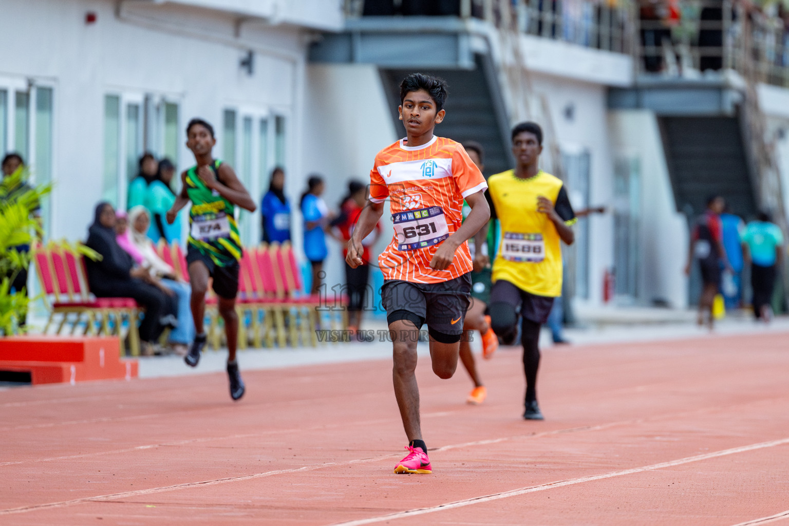 Day 2 of MWSC Interschool Athletics Championships 2024 held in Hulhumale Running Track, Hulhumale, Maldives on Sunday, 10th November 2024. 
Photos by: Hassan Simah / Images.mv