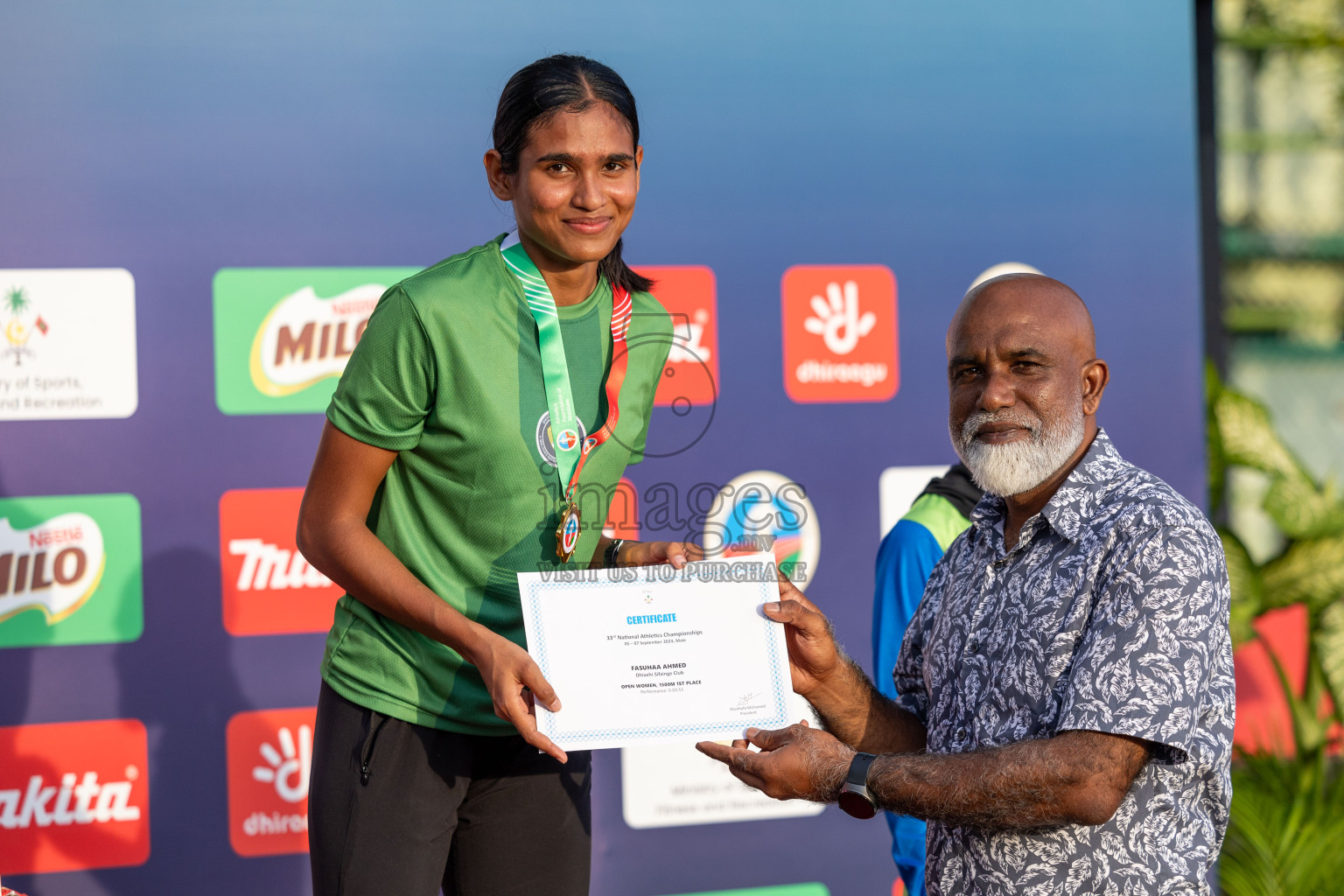 Day 2 of 33rd National Athletics Championship was held in Ekuveni Track at Male', Maldives on Friday, 6th September 2024.
Photos: Ismail Thoriq  / images.mv